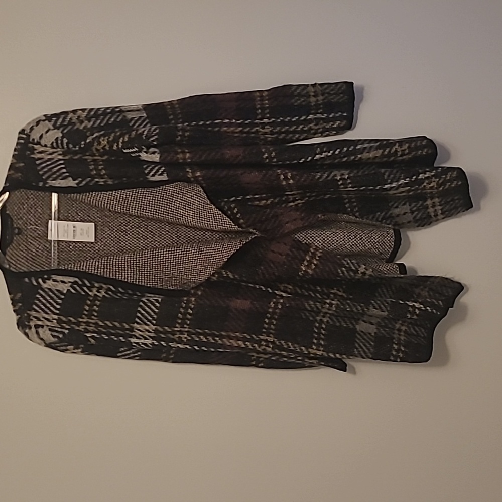 SIGNATURE STUDIO MAD FOR PLAD OPEN FRONT LONG SWEATER CARDI L NWT